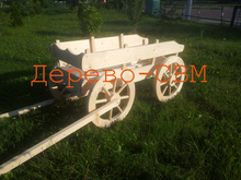 Телега под цветы деревянная